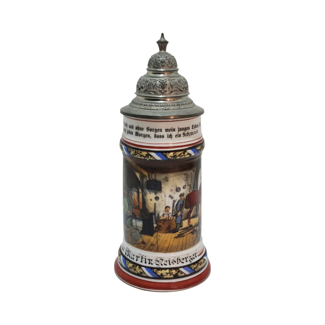 Porcelain Stein, German Beer Stein, Occupational Horse Shoeing Stein (1 of 18)