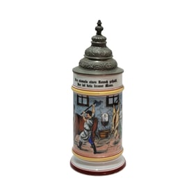 Porcelain Stein, German Beer Stein, Occupational Butcher Stein