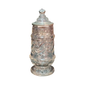 Glass Stein, German Beer Stein, Footed Glass Stein