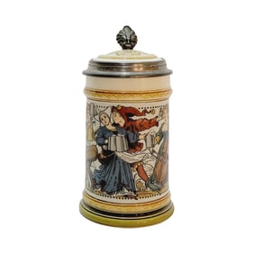 Mettlach #2094, German Beer Stein, Strolling Musicians