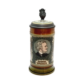 Mettlach #2798, German Beer Stein, Richard Wagner Stein