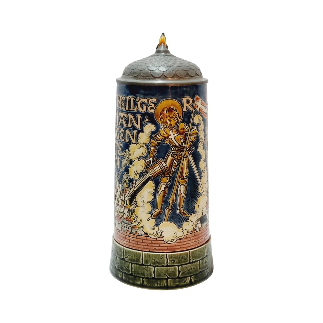 Mettlach #1786, German Beer Stein, St. Florian (1 of 7)