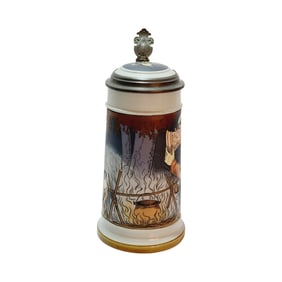 Mettlach #2922, German Beer Stein, Thieves Campfire