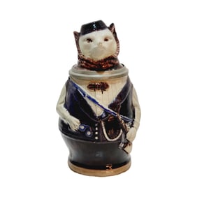 Hauber & Reuther #54, German Character Beer Stein, Student Fox