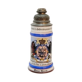 Porcelain Stein, German Regimental Beer Stein, 10. Art. Rgt. 2. Battr. 1901/03 & Occupational