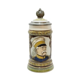 Mettlach #1794, German Beer Stein, Bismarck