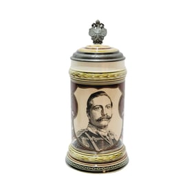 Mettlach #1861C, German Beer Stein, Wilhelm II