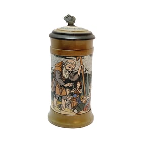 Mettlach #2809, German Beer Stein, “Faithful Eckart
