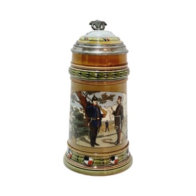 Mettlach #2031, German Beer Stein, “Maneuvers Joke