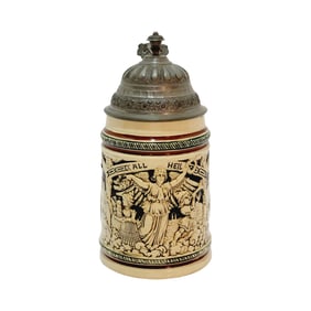 Dümler & Breiden #136, German Beer Stein, “High-Wheel Bicyclers