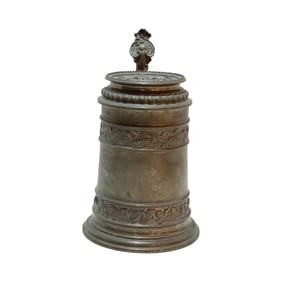 Pewter Stein, German Beer Stein, Barley & Hops
