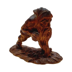 Wood Statue, German Wooden Statue, Gnone Walking