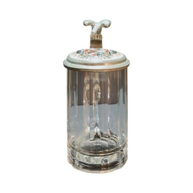 Glass Stein, German Beer Stein, Glass 4 F Student Association Stein