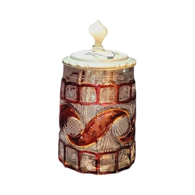 Glass Stein, German Beer Stein, Primitive Glass Stein