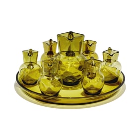 Glass Wine Set, German Wine Set, Green Wine Set