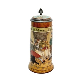 J.P. Thewalt #1222, German Beer Stein, Tavern Scene
