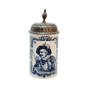 Mettlach #5009/5188, German Beer Stein, “Dutch Drinker