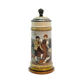 Mettlach #2768, German Beer Stein, “Black Forest Costumes