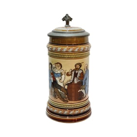 Mettlach #1508, German Beer Stein, “Hunter’s Tales