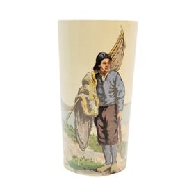 Mettlach #2327/1192, German Beaker, Fisherman on Beach