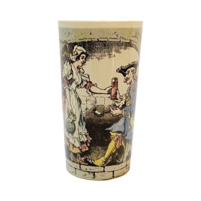 Mettlach #2327/1141, German Beaker, Man at Table and Waitress