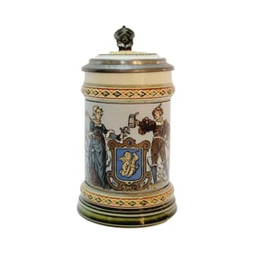 Mettlach #1725, German Beer Stein, Lovers Stein