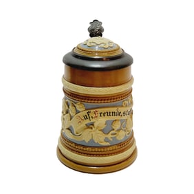 Mettlach #1740, German Beer Stein, “Drinking Verse