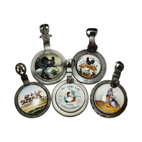 Stein Lids, German Stein Lids, Set of 5 Lids