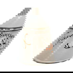 Schierholz & Sohn #25, German Character Beer Stein, Nuremberg Funnel: 1/4 Liter porcelain hand painted with figural lid and a great lithophane, circa 1890's