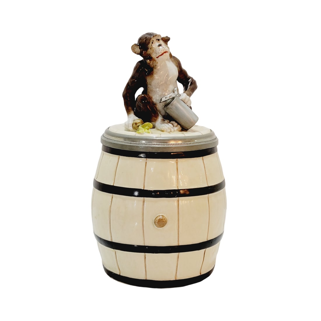 Schierholz & Sohn #91, German Character Beer Stein, Monkey on Barrel (1 of 11)