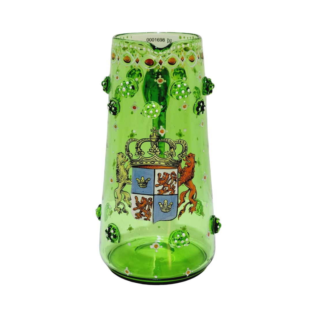 Glass Pitcher, German Beer Pitcher, German Coat of Arms (1 of 8)