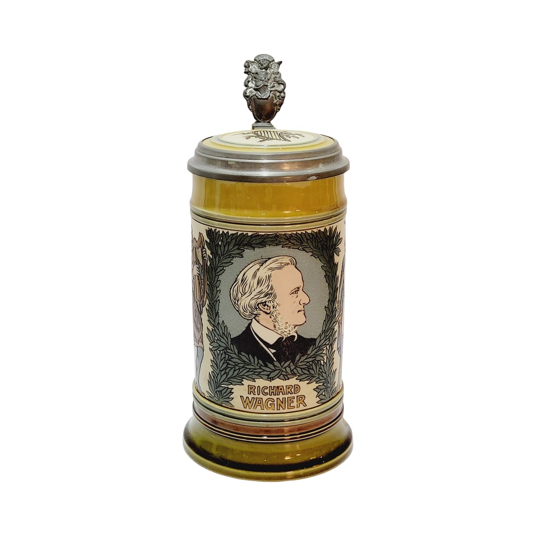Mettlach #2798, German Beer Stein, Portrait of Richard Wagner (1 of 12)