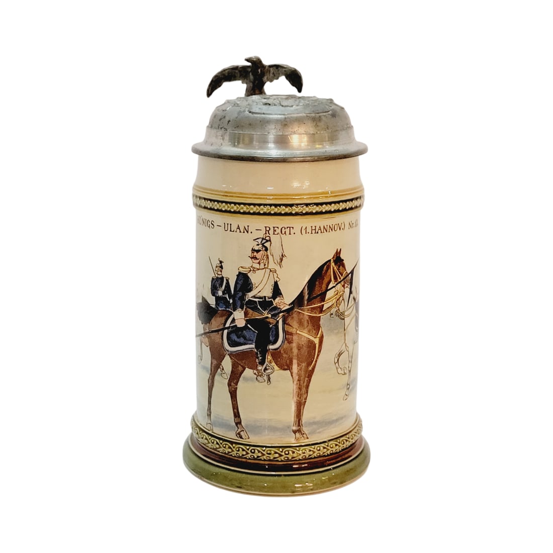 Mettlach #2140/883, German Regimental Stein, Uhlan Regiment No. 13 (1 of 8)