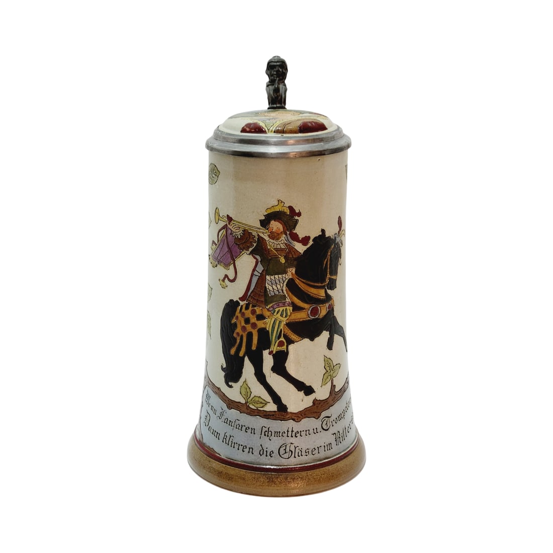 Marzi Remy #1766, German Beer Stein, Mounted Trumpeter (1 of 13)