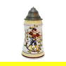 Porcelain Stein, German Beer Stein, Landsknechte with Saying