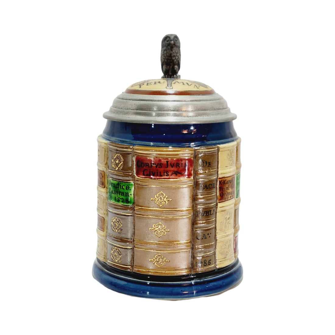 Mettlach #2001A, German Beer Stein, Book Spines for Jurists (1 of 13)