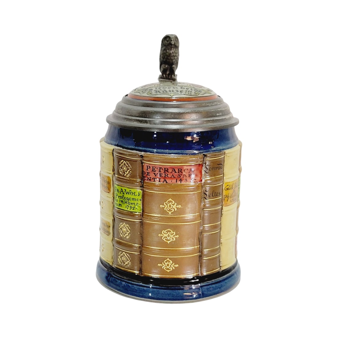 Mettlach #2001C, German Beer Stein, Book Spines for Philologists (1 of 15)