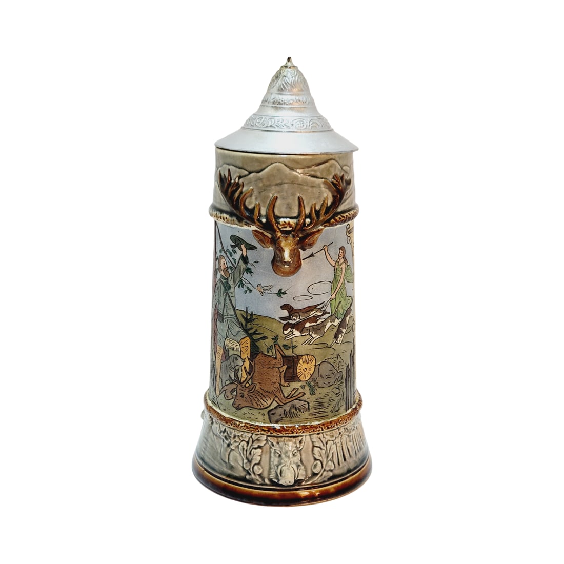 J.P. Thewalt #1409, German Beer Stein, Hunting Scene (1 of 16)