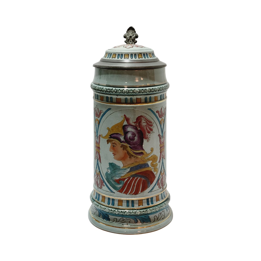 Simon Peter Gerz #1335, German Beer Stein, Minerva, Achilles and Agamemnon (1 of 11)