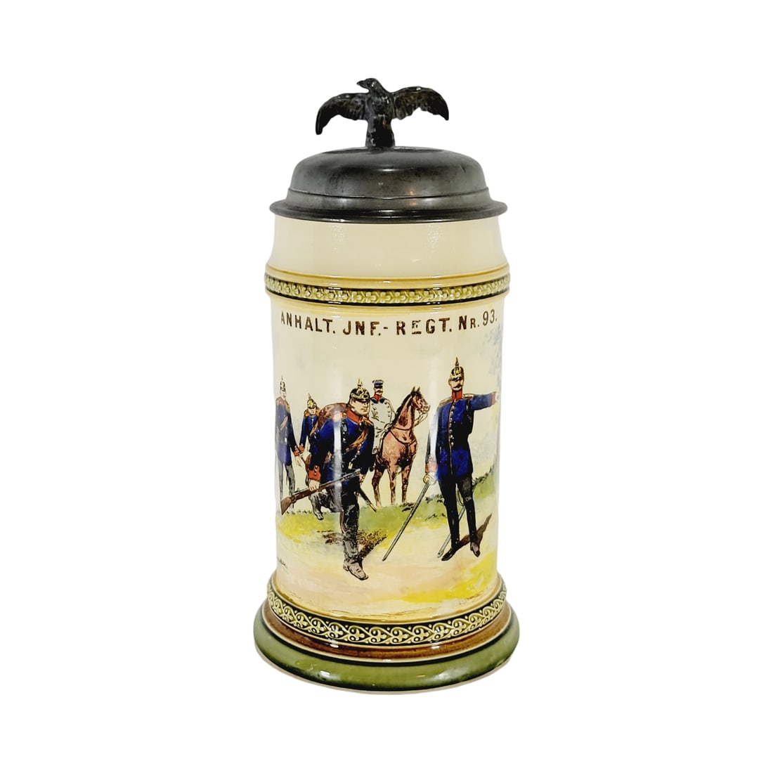 Mettlach #2140/772, German Regimental Stein, ANHALT. JNF. - REGT. Nr.93 (1 of 11)