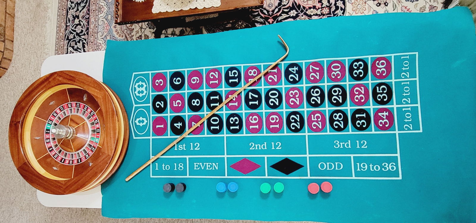 Roulette Wheel, Solid Wood Roulette Wheel, Heavy Roulette Wheel (1 of 12)