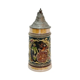 J.L. Knoedgen #949, German Beer Stein, The Hunter & St. Hubertus