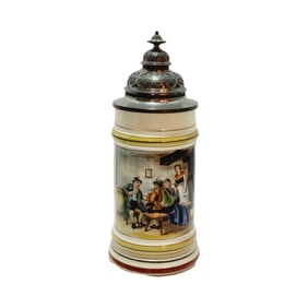 Porcelain Stein, German Beer Stein, Tavern Scene