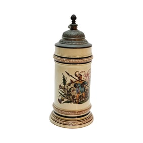 Dmler & Breiden Stein, German Beer Stein, Early German Soldier with Spear