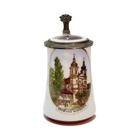 Porcelain Stein, German Beer Stein, Greeting from Waldsassen