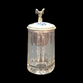 Glass Stein, German Beer Stein, German Coat of Arms with Horse