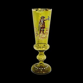 Glass Pokal, German Beer Stein, Landsknecht Holding a Stein