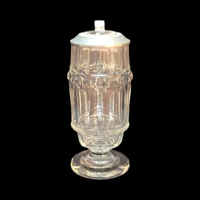 Glass Stein, German Beer Stein, Barrel Shaped Stein