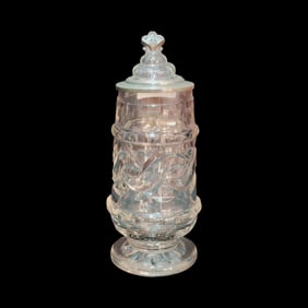 Glass Stein, German Beer Stein, Geometric Design Glass Stein
