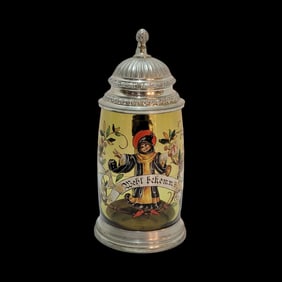 Glass Stein, German Beer Stein, Munich Child with Saying